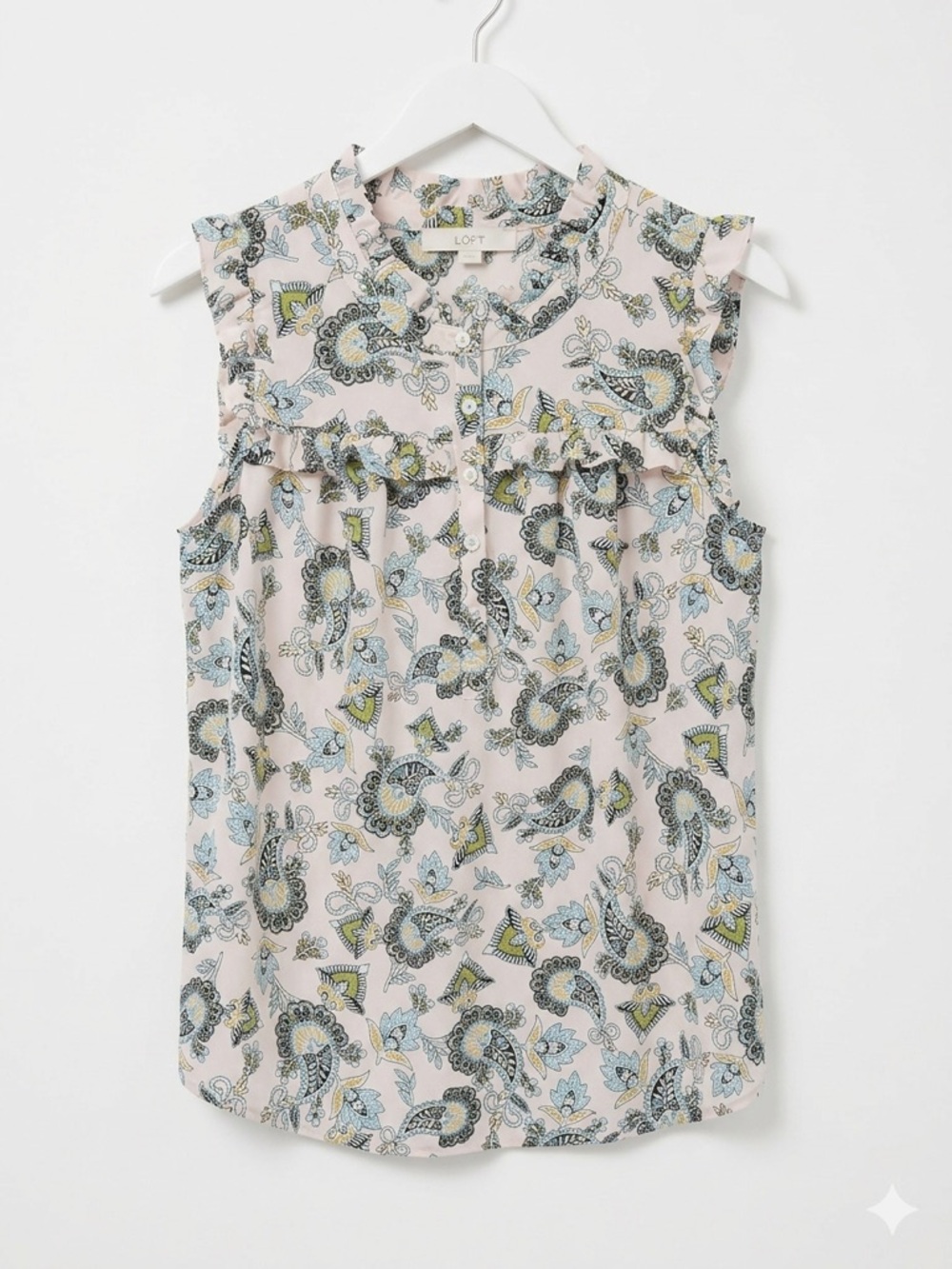 Chic LOFT Paisley Print Sleeveless Blouse - Summer Work Wear - M